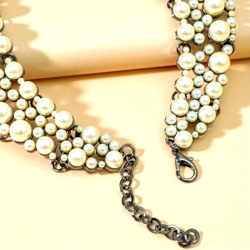 New Zara Pearl Collar Statement Necklace - Picture 6 of 7